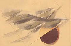 Laranja by Carlos Scliar, 1976, vinil encerado sobre tela colado em aglomerado, offered Nov 2020