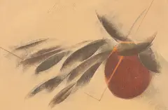 Laranja by Carlos Scliar, 1976, vinil e colagem sobre cartão, offered Nov 2020
