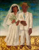 Casal de Noivos by Marysia Portinari, óleo sobre tela, offered Nov 2020