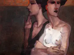 Duas Mulheres em Fundo Gris by Juarez Machado, 1989, óleo sobre tela, offered Nov 2020