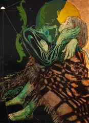 Maternidade by Quissak Júnior, 1972, óleo sobre placa, offered Nov 2020