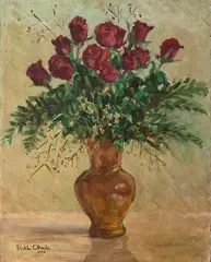 Vaso de Flores by Riokai Ohashi, 1943, óleo sobre tela colado em placa, offered Nov 2020