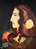 Rodrigo De Haro, Mulher Art Nouveau, óleo sobre placa