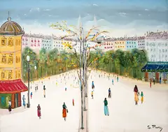 Passeio em Paris by Sílvio Pinto, 1997, óleo sobre tela, offered Nov 2020