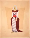Clóvis Graciano, Princesa, 1945, técnica mista sobre papel