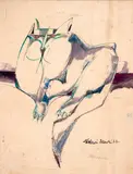Gato by Aldemir Martins, 1977, aquarela e nanquim sobre papel, offered Nov 2020