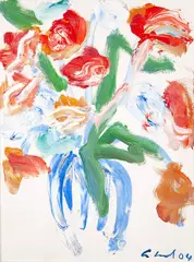 Flores by Antonio Helio Cabral, 2004, óleo sobre tela, offered Nov 2020