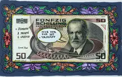 Sigmund Freud by Adir Sodré, 2004, técnica mista sobre papel, offered Nov 2020