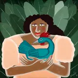 A Galinha e a Moça by Ivonaldo Veloso de Melo, 1986, óleo sobre tela, offered Nov 2020