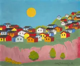 Manezinho Araújo, Casarios com Sol, 1972, óleo sobre tela