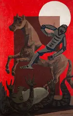 São Jorge by Clóvis Graciano, 1974, óleo sobre tela, offered Nov 2020