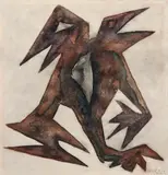 Samson Flexor, Pássaros, 1968, óleo sobre cartão