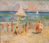 Bigio Gerardenghi, Praia, óleo sobre tela