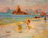 Bigio Gerardenghi, Praia, óleo sobre tela