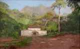 Levino Fânzeres, Paisagem com Casario, óleo sobre tela