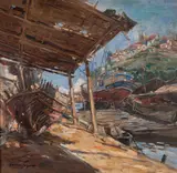 Oswaldo Teixeira, Estaleiro, óleo sobre madeira