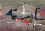 Armando Sendin, Abstrato, 1966, técnica mista sobre papel