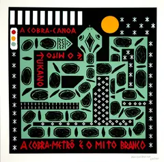 Metrô-Pamurã-Mahsã by Denilson Baniwa, 2019, serigrafia, offered Nov 2020