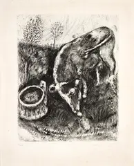 La Grenouille Qui Se Vent Fire Aussi Grosse Que Le Boeuf by Marc Chagall, gravura em metal, offered Nov 2020