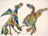 Rinha de Galos by Aldemir Martins, 1968, aquarela e nanquim sobre papel, offered Nov 2020