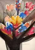 Vaso de Flor by Aldemir Martins, 1966, aquarela e nanquim sobre papel, offered Nov 2020