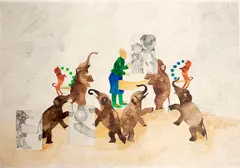 Circo by Nelson Leirner, 1977, aquarela e grafite sobre papel, offered Nov 2020