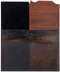 Sem Título by Luiz Paulo Baravelli, 1968, acrílico, madeira, têmpera, óleo e colagem, offered Nov 2020