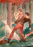 Antonio Gomide, Caça, aquarela sobre papel