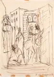 Mangue by Di Cavalcanti, 1959, nanquim sobre papel, offered Nov 2020