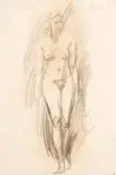 Figura Feminina by Ernesto de Fiori, crayon sobre papel, offered Nov 2020