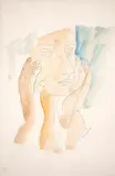 Refletindo by Noemia Mourão, aquarela e nanquim sobre papel, offered Nov 2020
