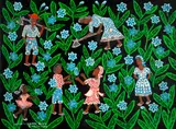 Colheita by Maria Auxiliadora da Silva, 1973, óleo sobre placa, offered Nov 2020
