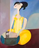 Nelly by Aldemir Martins, 1973, acrílica sobre tela, offered Nov 2020