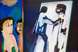 Retrato de família by Aldemir Martins, 1982, acrílica sobre tela, offered Nov 2020