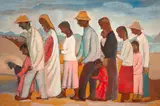 A Caminho da Feira by Fulvio Pennacchi, 1983, óleo sobre placa, offered Nov 2020