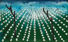 Algodoal by José Antônio da Silva, 1981, óleo sobre tela, offered Nov 2020