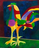 Galo by Aldemir Martins, 1987, acrílica sobre tela, offered Nov 2020