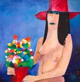 Eloa by Aldemir Martins, 1984, acrílica sobre tela, offered Nov 2020