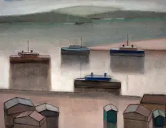 Barcos by Arcangelo Ianelli, 1958, óleo sobre tela, offered Nov 2020