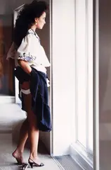 Denis Piel, Girl Standing in front of Window, 1989, Foto cor sobre papel