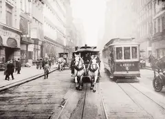 Brown Brothers, The Horse Car‘s Last Day, on the Streets of New York, fotografia