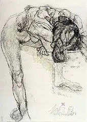 Camisa em Gilse by Antonio Vitor, 1995, Pastel seco negro sobre papel, offered Sep 2020