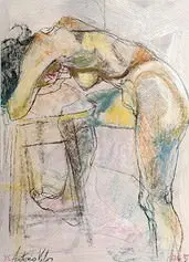 Mulher Luz em Gilse by Antonio Vitor, 1995, Pastel e carvão sobre papel, offered Sep 2020