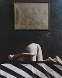Nude on Striped Cloth III by Fuyuki Hattori, 1990, Foto cor sobre papel, offered Sep 2020