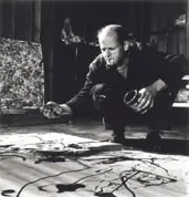 Martha Holmes, Jackson Pollock em seu Estúdio, Long Island, 1949, Foto pb em gelatina e prata sobre papel