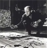 Martha Holmes, Jackson Pollock em seu Estúdio, Long Island, 1949, Foto pb em gelatina e prata sobre papel