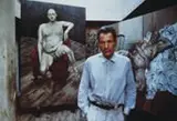 Bruce Bernard, Lucian Freud with two Paintings, 1993, Foto cor (cibachrome) sobre papel