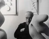 Emmy Andriesse, Jean Arp-Paris, 1948, Foto pb em gelatina e prata sobre papel