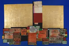 Sem Título by Silvio Oppenheim, 1993, acrílica e colagem sobre tela, offered Sep 2020