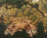 Clodomiro Amazonas, Figuras à Beira do Rio, óleo sobre tela